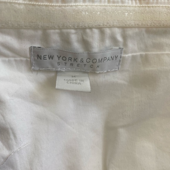 New York & Company Women Stretch White Sleeveless Blouse, Size Medium - Picture 5 of 6
